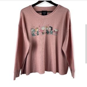 TORRID Peanuts Waffle Shirt Pink Plus size 2